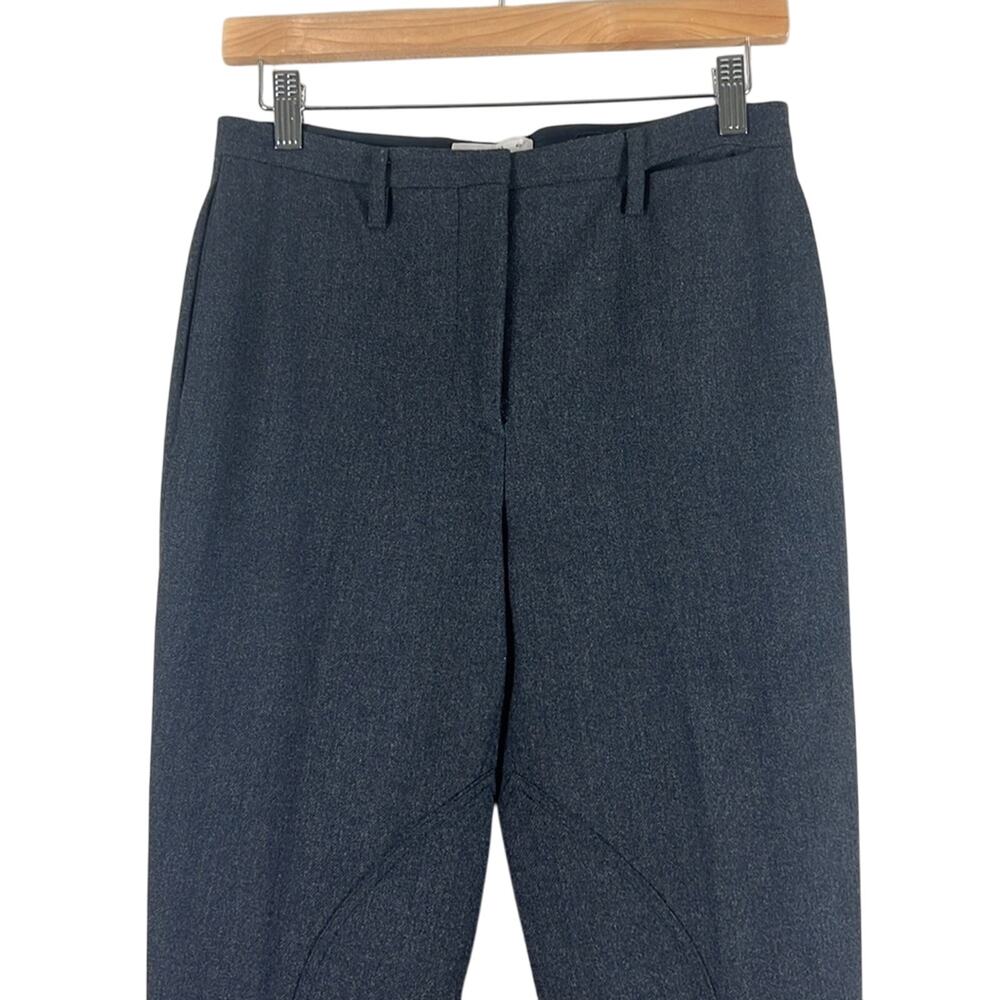 Prada Wool Flared Trousers Womens 10 Black Seamed Hem Quiet Luxury Career Work - Picture 3 of 6